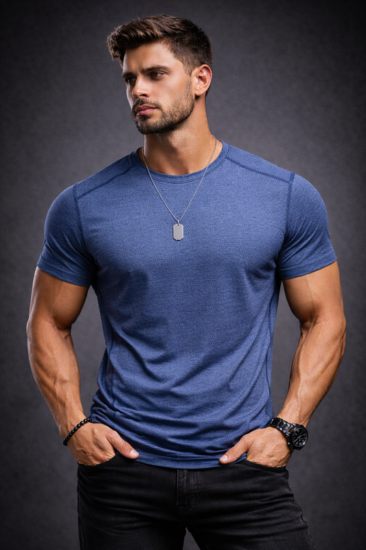 Camiseta fitness azul